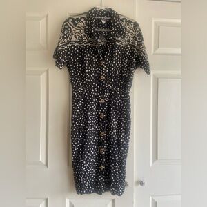 Elegant Black and White Polka Dot Dress